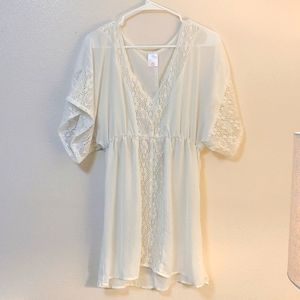 White swim cover up